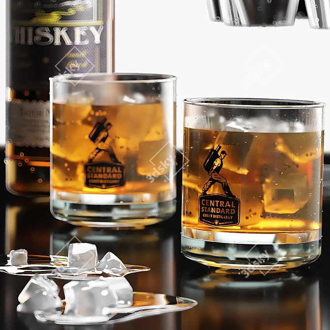 Elegant Whiskey Gift Set 3D model image 11