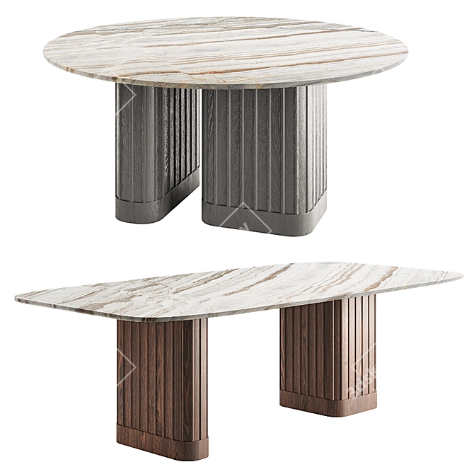 Elegant Dorico Table Set - Arflex 3D model image 1