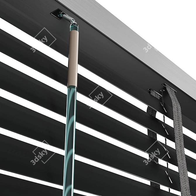 Black Metal Blinds 900mm 3D model image 3