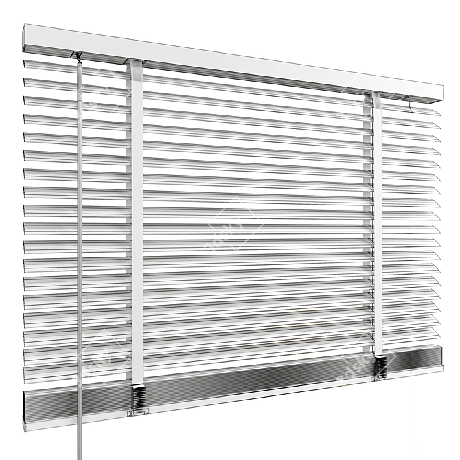 Black Metal Blinds 900mm 3D model image 4