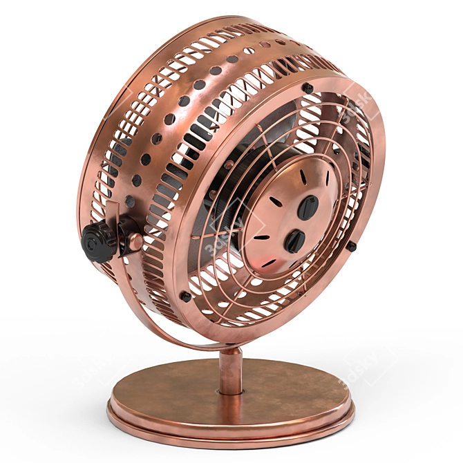 Vintage Copper Desk Fan - HOLMES Heritage 3D model image 2