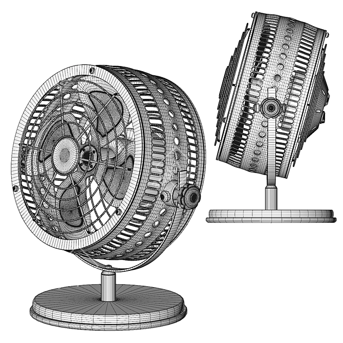 Vintage Copper Desk Fan - HOLMES Heritage 3D model image 7