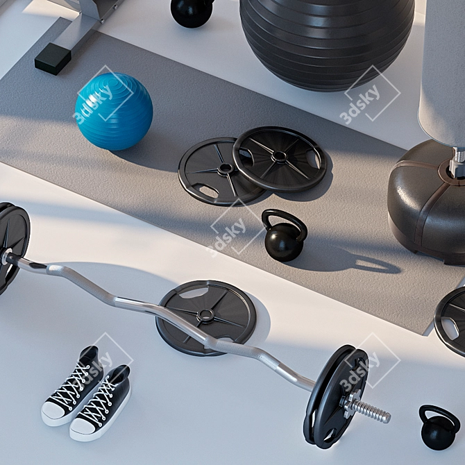 Title: Versatile Home Gym Storage Solution 3D model image 4