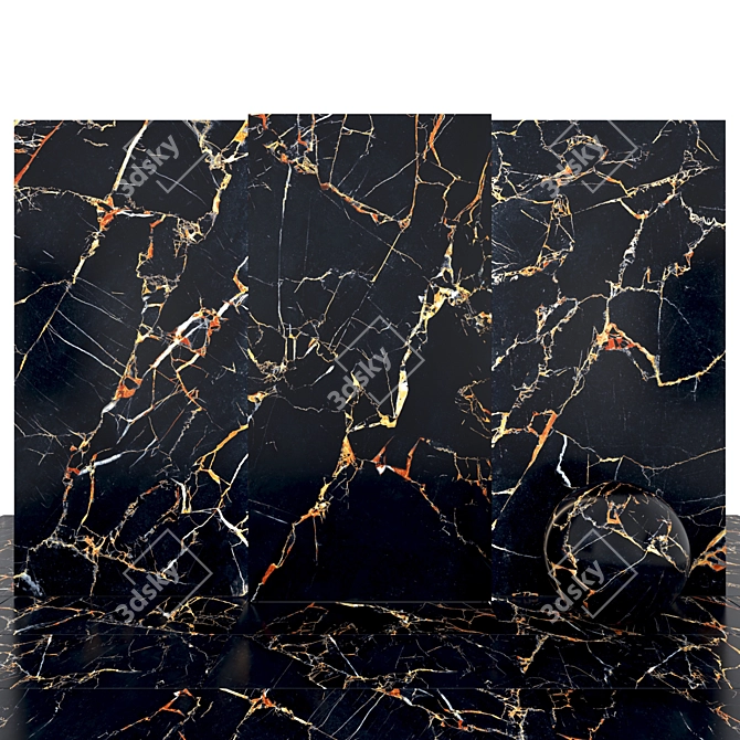 Luxurious Port Gold Marble Slabs 3D model image 1