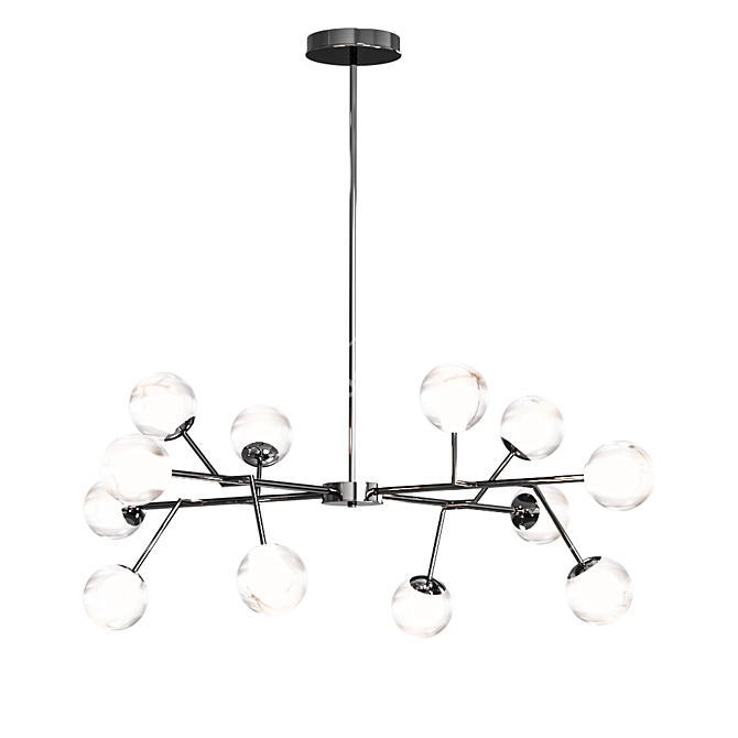 Bullae Bar Chandelier: Sleek Loft Style 3D model image 1