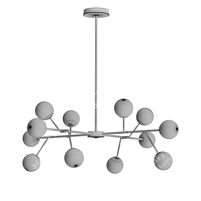 Bullae Bar Chandelier: Sleek Loft Style 3D model image 2