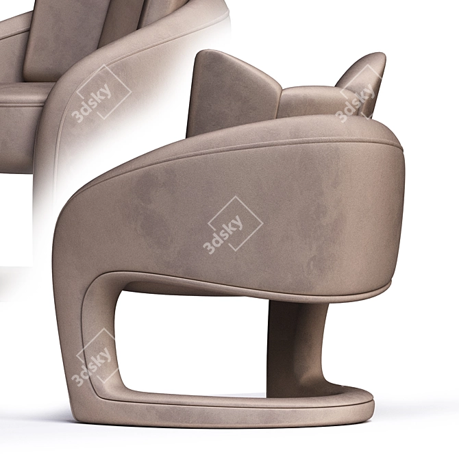 Modern Brown Armchair: Stylish & Comfortable 3D model image 3