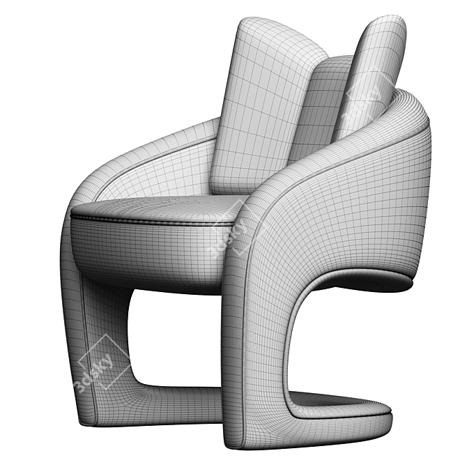 Modern Brown Armchair: Stylish & Comfortable 3D model image 4