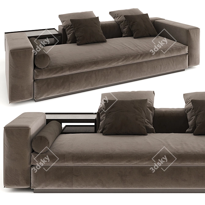 Modern Minotti Yang 3 Sofa 3D model image 1