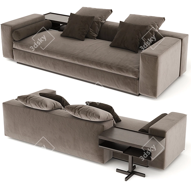 Modern Minotti Yang 3 Sofa 3D model image 2