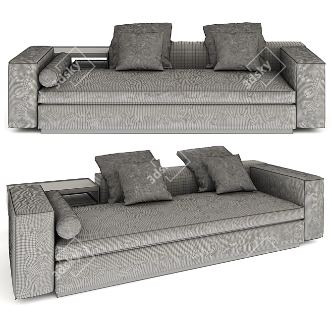 Modern Minotti Yang 3 Sofa 3D model image 3