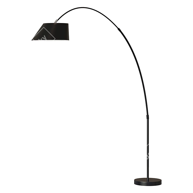 Sleek Black Lee Floor Lamp 3D model image 1