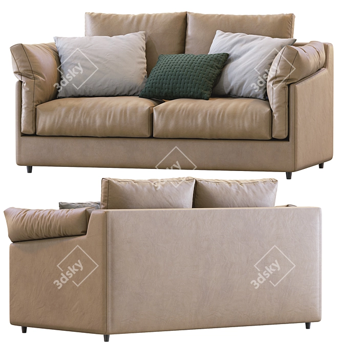 Elegant Leather Sofa by Ferlea 3D model image 3