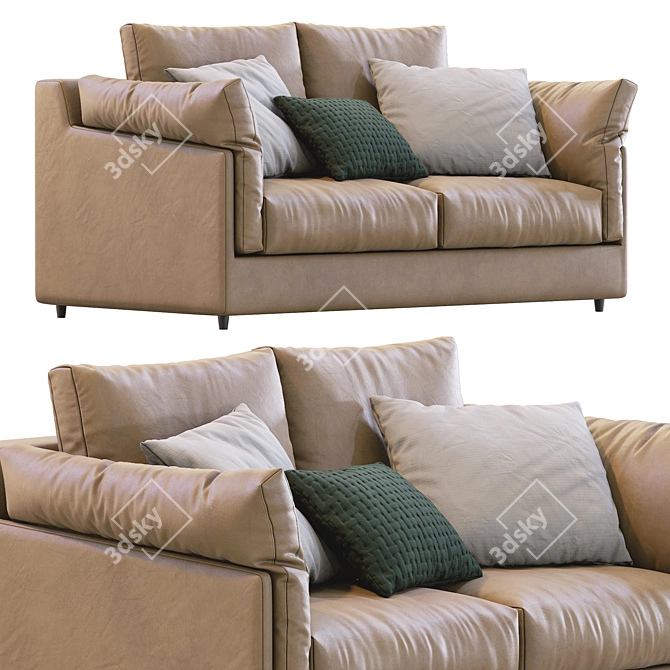 Elegant Leather Sofa by Ferlea 3D model image 4