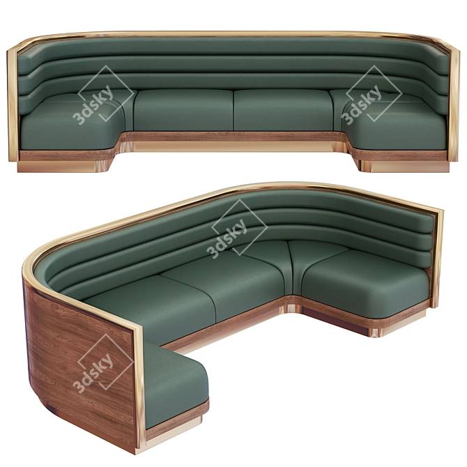 Stylish Cafe Sofa: Modern Elegance 3D model image 3