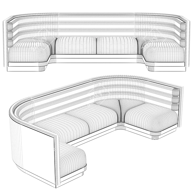 Stylish Cafe Sofa: Modern Elegance 3D model image 4