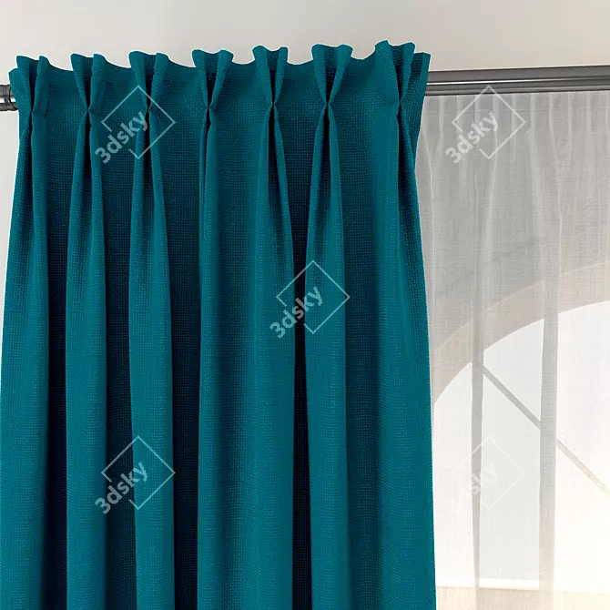 Flamish Fold Curtain: Elegance Unfolded 3D model image 2