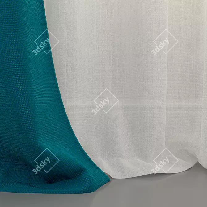 Flamish Fold Curtain: Elegance Unfolded 3D model image 3