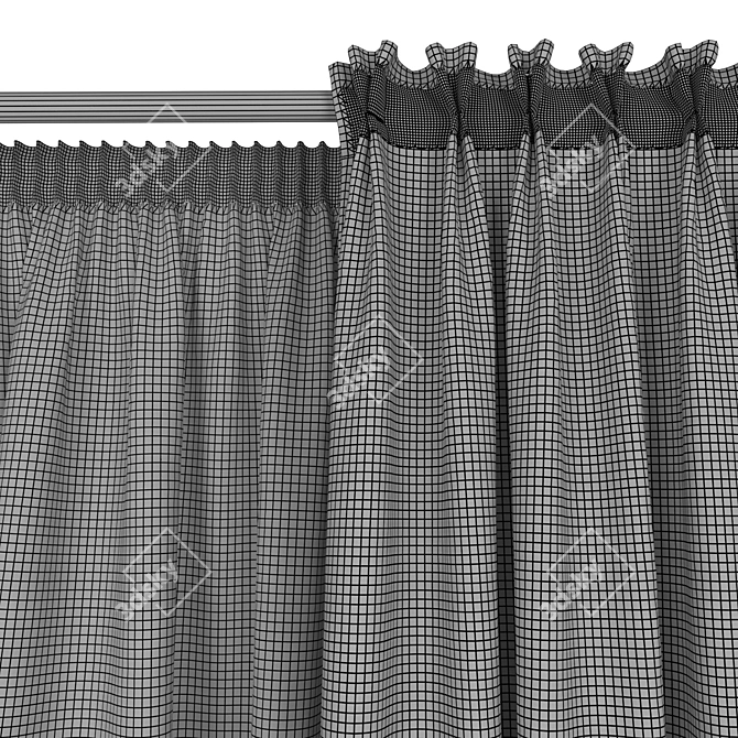 Flamish Fold Curtain: Elegance Unfolded 3D model image 4