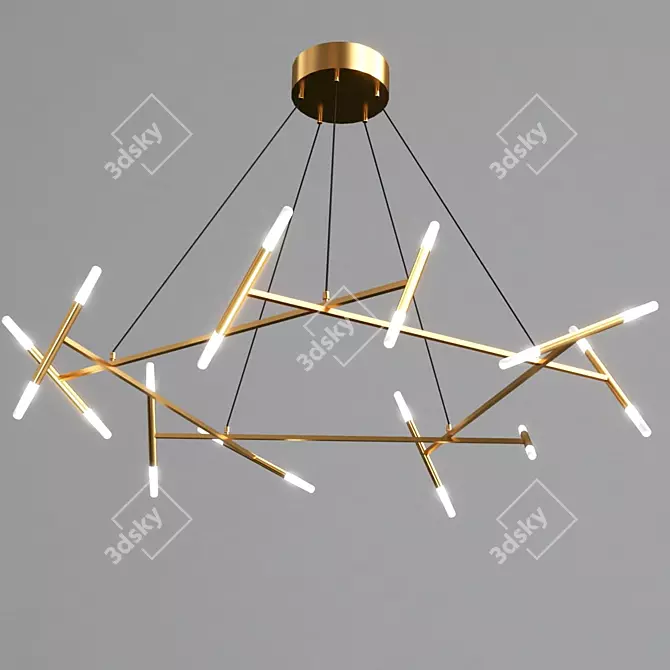 Elegant Pentagonal Chandelier 3D model image 1