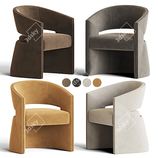 Fortune Dining Chair: Modern Elegance 3D model image 3