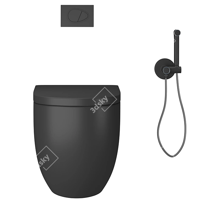 Sleek Design Duravit Toilet 3D model image 2