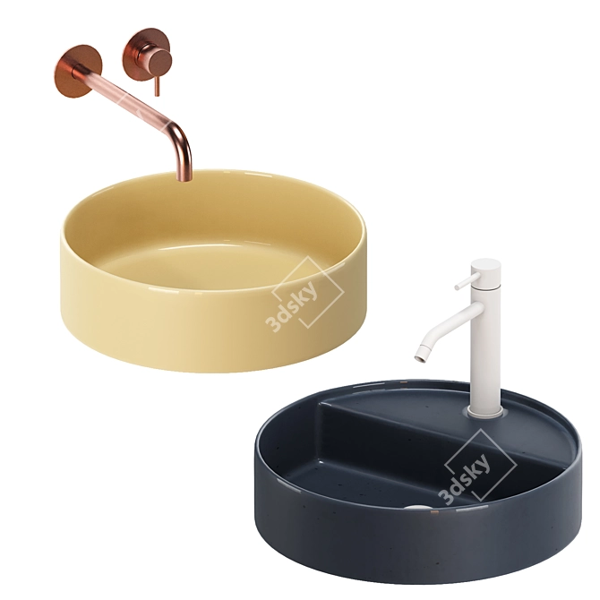 Artelinea Washbasin Set: Versatile Designs, Premium Materials 3D model image 3