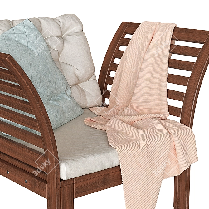 ÄPPLARÖ Garden Chair: Brown Stain/Beige Cushion 3D model image 3