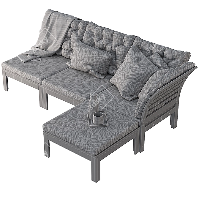 Modular 3-Seater Garden Sofa: APPLARO/EPLARO 3D model image 4