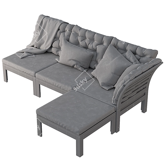 Modular 3-Seater Garden Sofa: APPLARO/EPLARO 3D model image 7