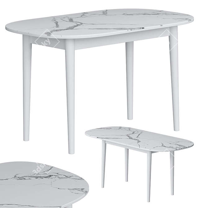 Calisto Dining Table: Expandable & Stylish 3D model image 1