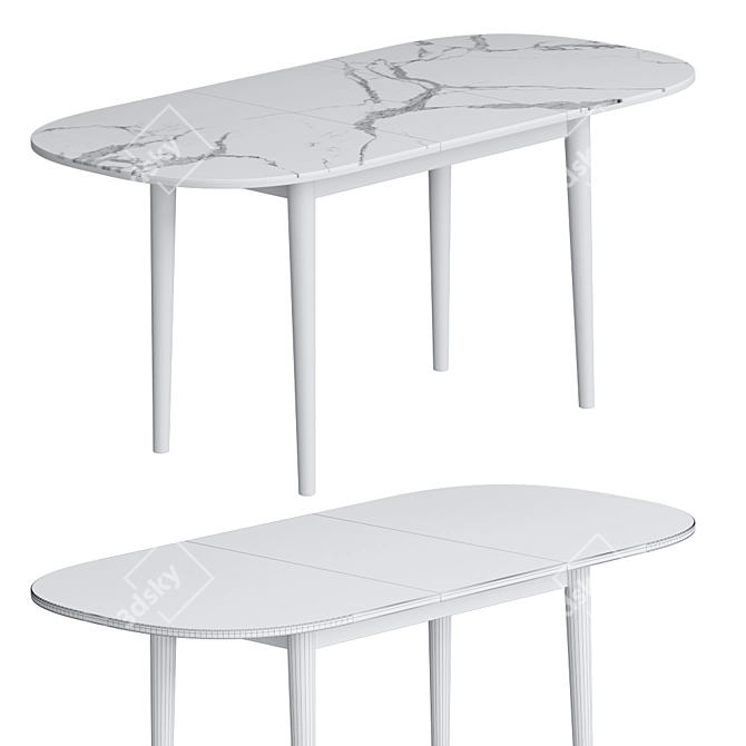 Calisto Dining Table: Expandable & Stylish 3D model image 4