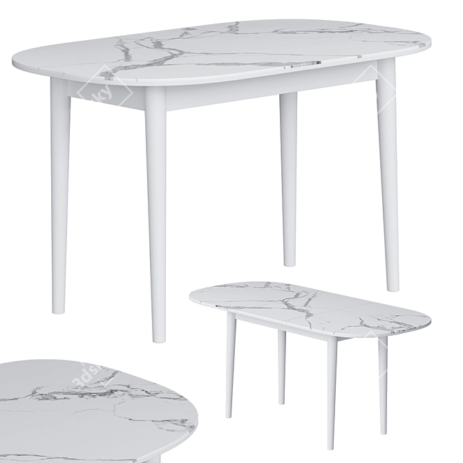 Calisto Dining Table: Expandable & Stylish 3D model image 6