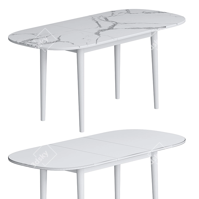 Calisto Dining Table: Expandable & Stylish 3D model image 9