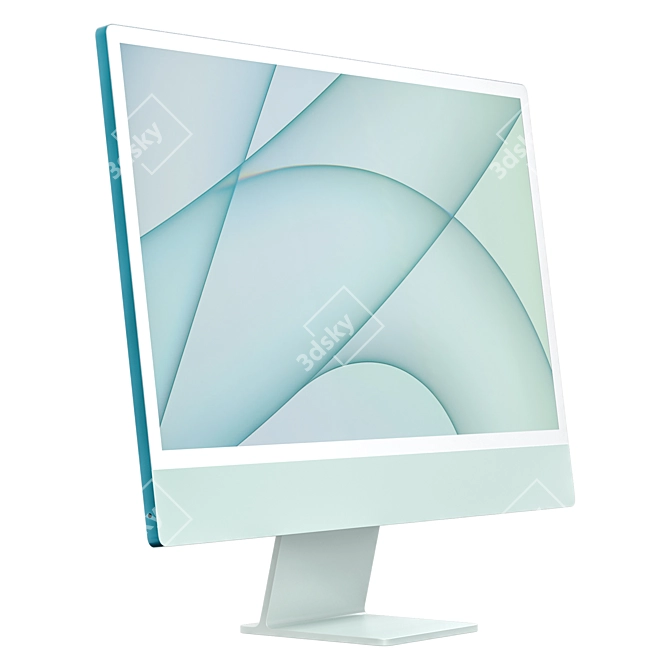 2021 Apple iMac M1: Sleek and Powerful 3D model image 3