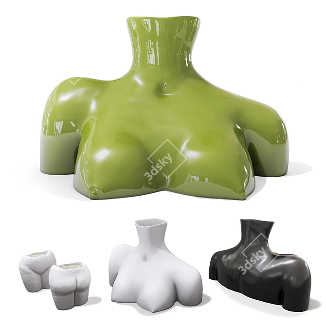 Contemporary Curves: Anissa Kermiche's Ceramic Homeware 3D model image 1