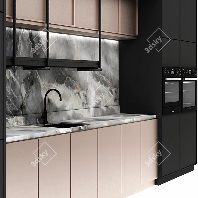 Modern Kitchen Design Set 3D model image 3