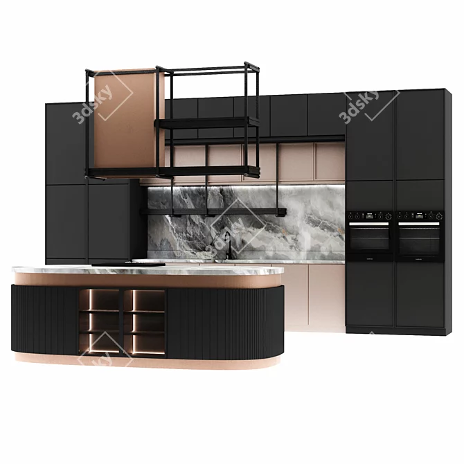 Modern Kitchen Design Set 3D model image 4