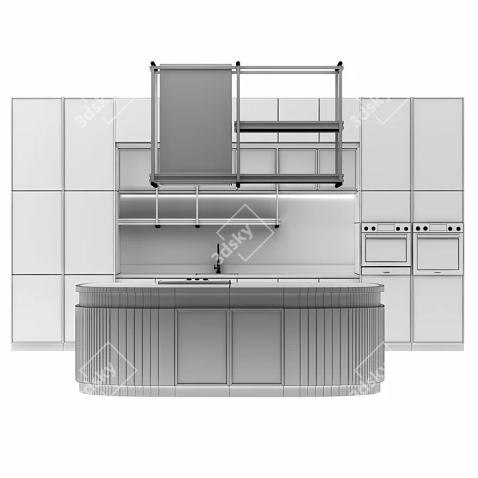 Modern Kitchen Design Set 3D model image 5