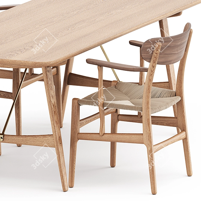 Nordic Style Hunting Table & Chair 3D model image 2