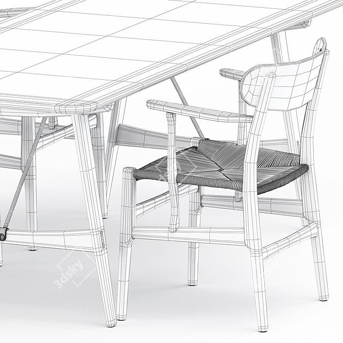 Nordic Style Hunting Table & Chair 3D model image 5