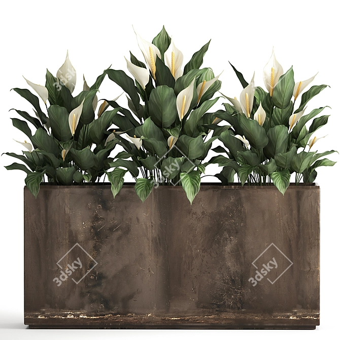 Metallic Pot Plant Collection 3D model image 1