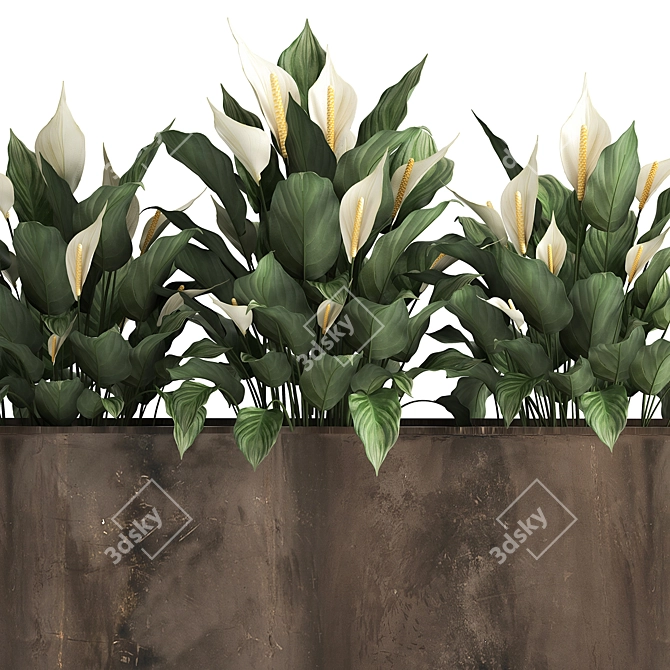 Metallic Pot Plant Collection 3D model image 3