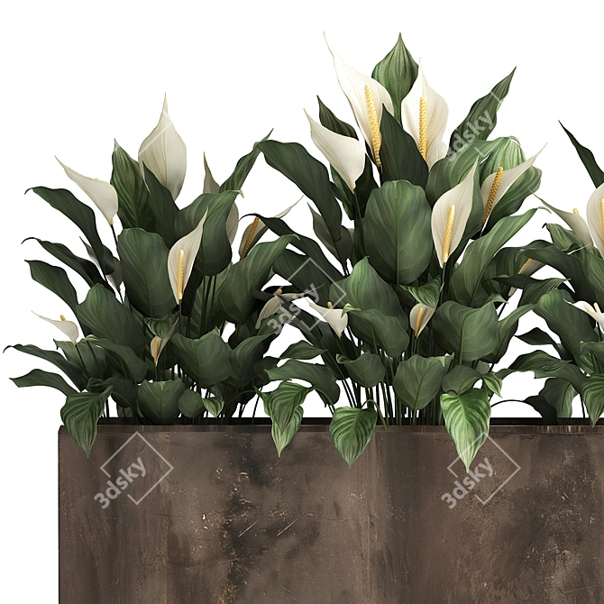 Metallic Pot Plant Collection 3D model image 4