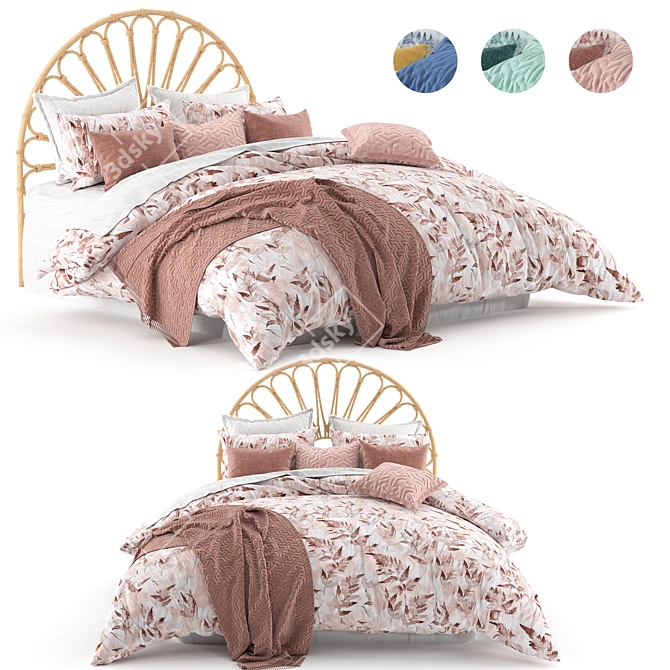 Luxurious Luada Quilt Cover for Adairs Bed 3D model image 7