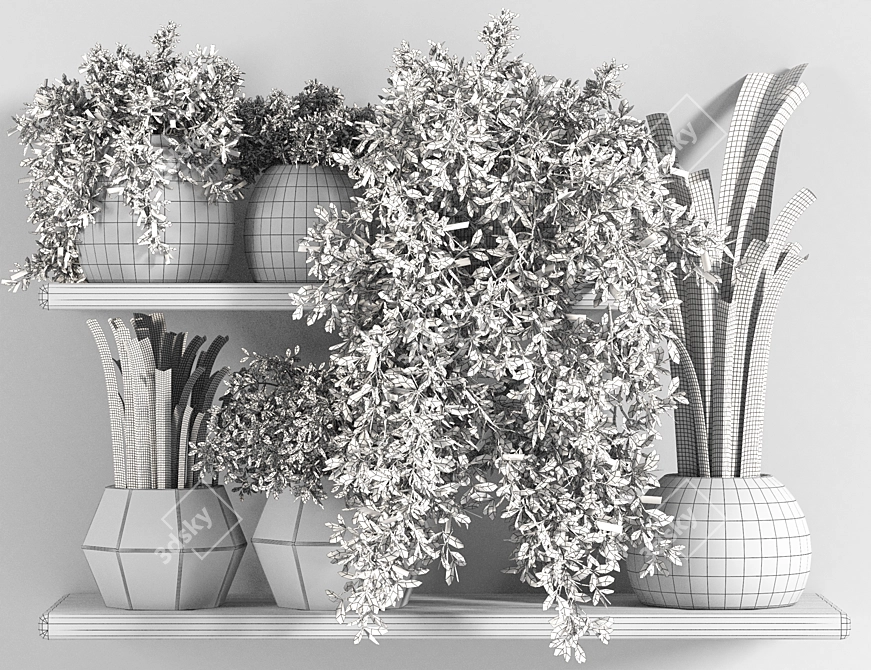 Fabulous Plant Shelfies: Stylish and Functional 3D model image 6