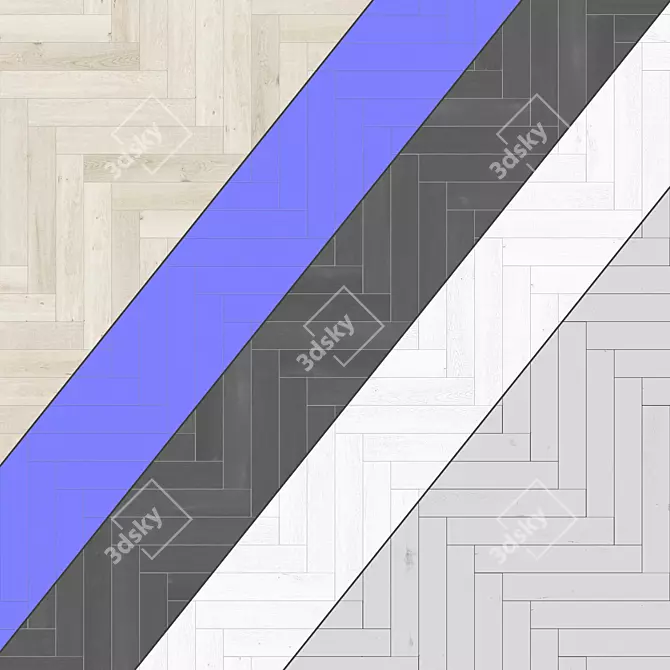 Parquet 78: Standard & Herringbone Patterns with 12 Planks & PBR Textures 3D model image 4