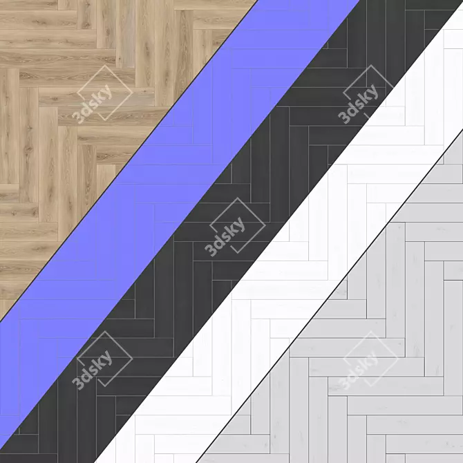 Parquet 82: Standard & Herringbone Patterns, 12 Planks, PBR, 4k, Seamless 3D model image 4