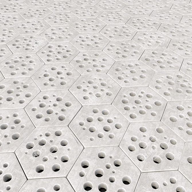 Smooth Stone Hex Decor #2 3D model image 3