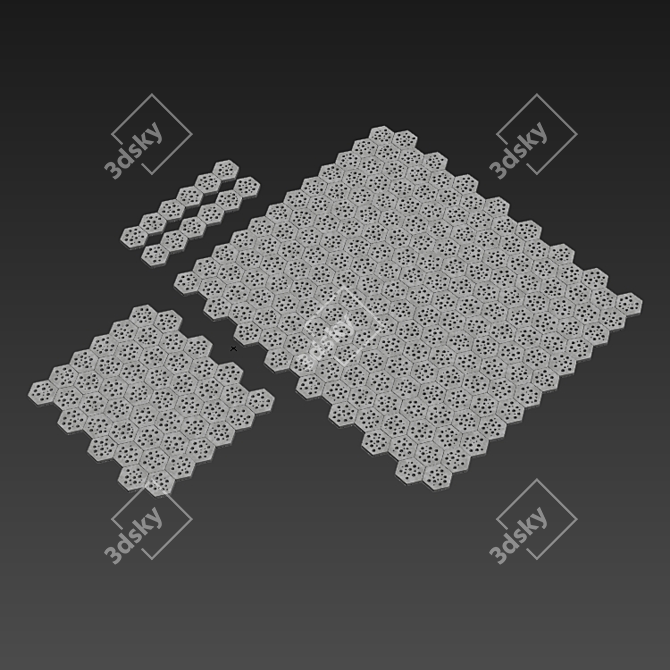 Smooth Stone Hex Decor #2 3D model image 6